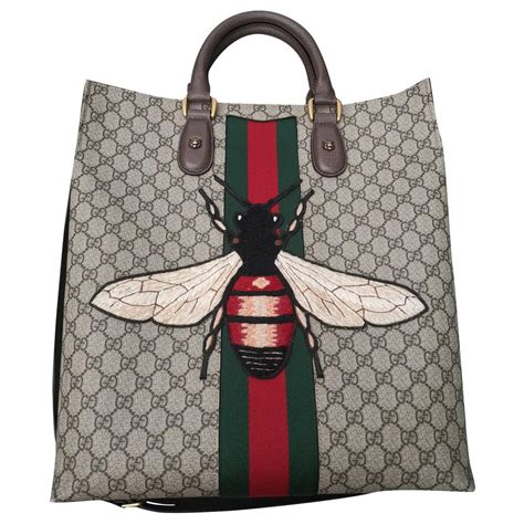 gucci monogram bees tote